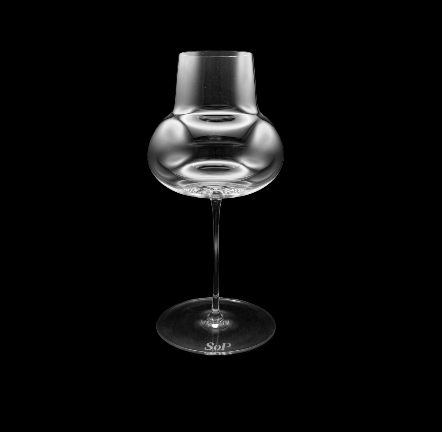 An ultra-thin but durable and dishwasher-safe, hand-blown lead-free crystal, universal wine glass like a Zalto, Reidel, Glasvin, Grassl, or Spiegelau.